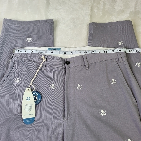 Castaway Nantucket Island Pirate Skull Pants. 34"×29" Grey and White - Picture 10 of 12